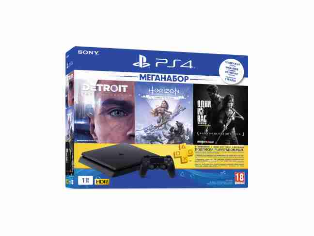 Стационарная игровая приставка Sony PS4 1Tb Black (CUH-2208B) HZD + DET + TLOU + PSPlus 3М