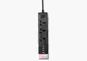 Сетевой фильтр / удлинитель Remax 3xPlug-4хUSBх 2.1А 1.8м black (RU-S2-EU-BLACK)