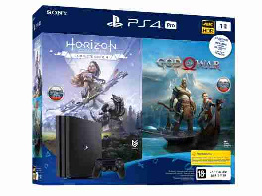 Стационарная игровая приставка Sony PlayStation 4 Pro 1Tb + God of War + Horizon Zero Dawn. Complete Edition (9994602)