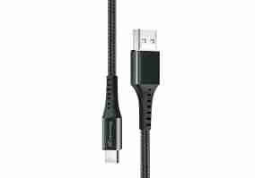 Кабель Grand-X USB-type C FC-12B 3A, 1.2m, Fast Сharge, Black толст.нейлон оплетка, премиум BOX