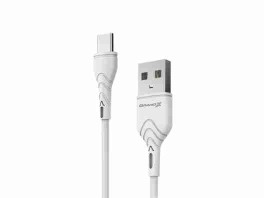 Кабель Grand-X USB-type C PC-03W 3A, 1m, CU, Fast Сharge, White, BOX