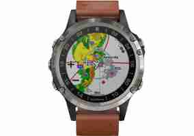 Cмарт-годинник Garmin D2 DELTA AVIATOR WATCH WITH BROWN LEATHER BAND (010-01988-31)