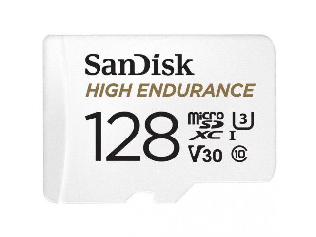 Карта пам'яті SanDisk 128 GB microSDXC High Endurance UHS-I U3 V30 + SD adapter SDSQQNR-128G-GN6IA
