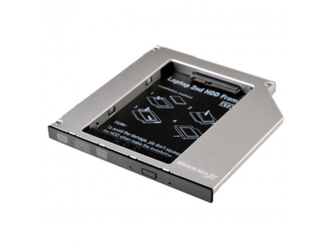 Адаптер Grand-X для подключения HDD 2.5" в отсек привода ноутбука SATA/SATA3 Slim 9.5мм (HDC-24N)