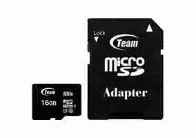 Карта памяти Team 16 GB microSDHC UHS-I + SD Adapter (TUSDH16GCL10U03)