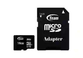 Карта пам'яті Team 16 GB microSDHC UHS-I + SD Adapter (TUSDH16GCL10U03)