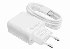Зарядний пристрій Logicpower QC (1USBx3A) АС-009 White (LP9466) + кабель USB Type-C 1м