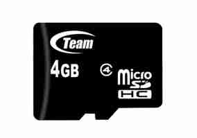 Карта памяти Team 4 GB microSDHC Class 4 (TUSDH4GCL402)