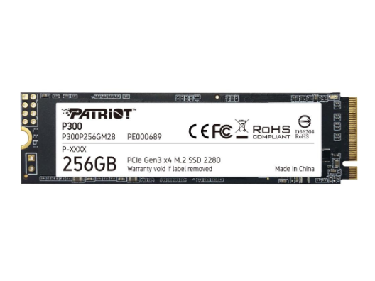 SSD накопитель Patriot 256GB  P300 M.2 2280 PCIe NVMe 3.0 x4 TLC (P300P256GM28)