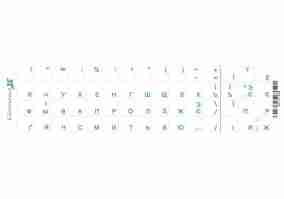 Наліпки на клавіатуру Grand-X 60 keys Cyrillic green (GXTPGW)
