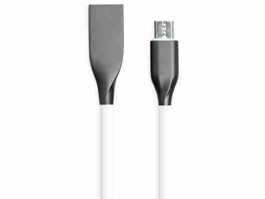 Кабель PowerPlant USB - microUSB, 1м, силикон, белый (CA910700)