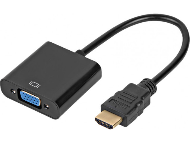 Перехідник ATCOM 9220) HDMI - VGA, 0.1м, чорний