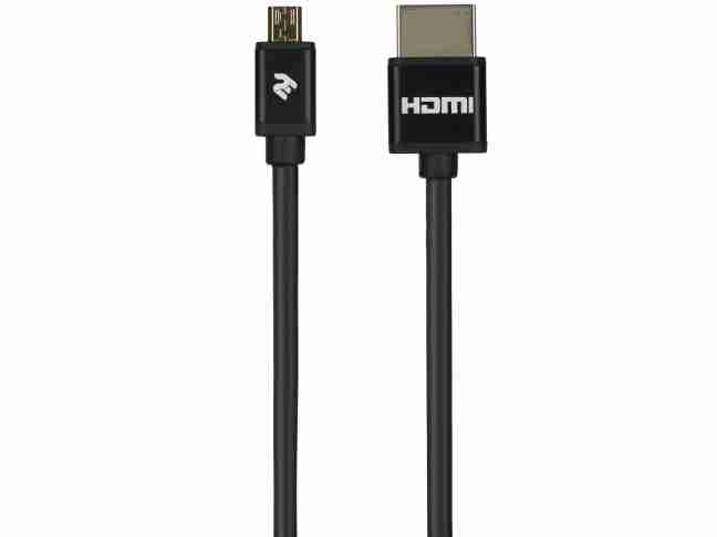 Кабель 2E W-1121-2m Ultra Slim HDMI 1.4 (AM/microAM) High Speed, Alumium Black 2m