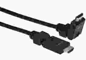 Кабель 2E W-1359-2m Ultra Slim HDMI 1.4 (AM/AM) 180 degree, High Speed, Alumium Black 2m