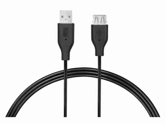 Кабель 2E -W-3168 USB 2.0 (AM/AF) 1.8м, Black