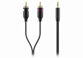 Кабель Belkin BELKIN аудио (jack 3.5мм-M/RCA-Mx2)2M PORTABLE BLACK GOLD F3Y116BT2M