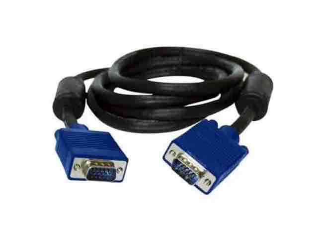 Кабель ATCOM (9150) VGA-VGA DE-15HD с 2-мя фер. кольцами 5м черный