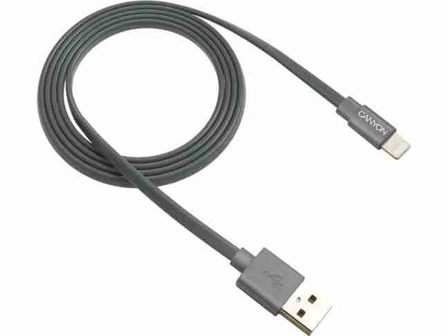 Кабель Canyon (CNS-MFIC2DG) USB - Lightning 0.96м, Dark Grey