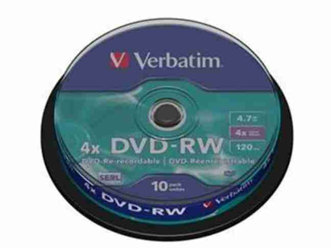 Диски DVD-RW Verbatim (43552) 4.7 GB/120 min 4x (10 pcs Cake Box)