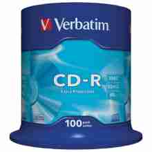 Диски CD-R Verbatim 700 MB 52x Extra Cake Box 100 шт (43411)