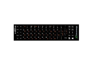 Наклейки на клавиатуру Grand-X 68 keys Cyrillic orange, Latin white (GXDPOW)