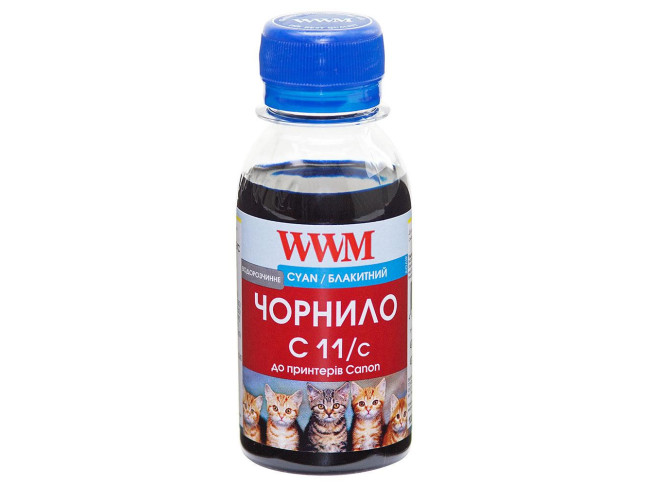 Чернила WWM (C11/C-2) для Canon CL-511С/CL-513С/CLI-521C 100г Cyan Водорастворимые