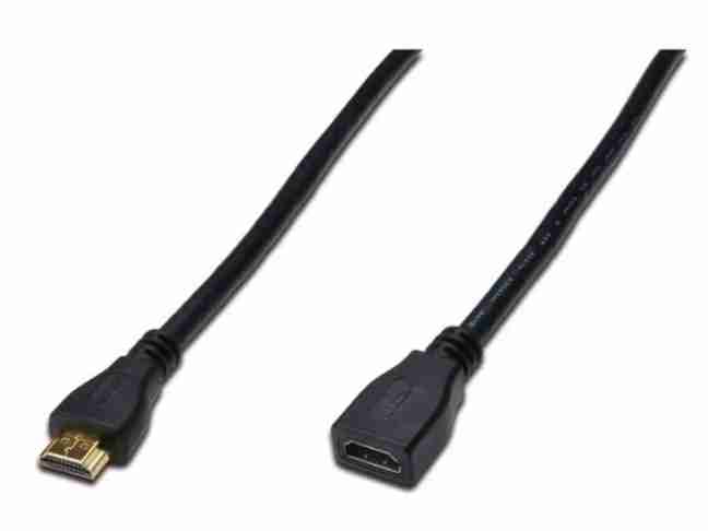 Кабель Digitus ASSMANN HDMI High speed + Ethernet (AM/AF) 5.0m black AK-330201-050-S