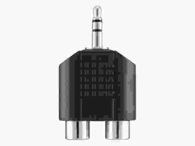 Переходник Belkin 3.5мм jack -2RCA (M/F), PORTABLE,BLACK (F3Y120BF)