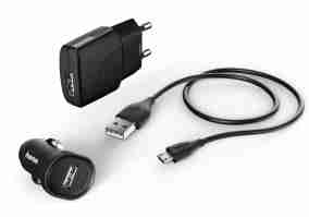 Кабель Hama 3в1 2х1А кабель micro USB 1.4 м black 00173622