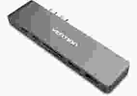 Док-станция для ноутбука Vention Aluminum 7 in 1 USB 3.1 Type-C - HDMI/USB2.0/USB3.0/PDх2/SD/TF Grey (74478876/CMHH0)