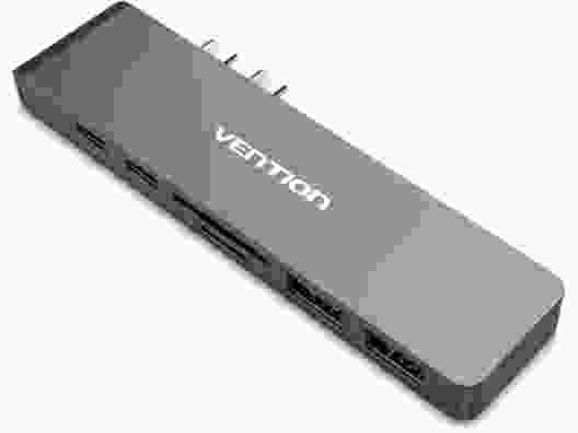 Док-станция для ноутбука Vention Aluminum 7 in 1 USB 3.1 Type-C - HDMI/USB2.0/USB3.0/PDх2/SD/TF Grey (74478876/CMHH0)