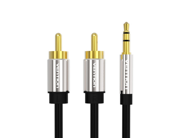 Кабель Vention AUX 3.5 mm M - 2xRCA M, 2 m, Black (BCFBH)