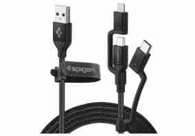 Кабель Spigen Essential C10I3 Black USB-C+Micro-B 5-pin+USB Lightning to USB 2.0 000CB22774