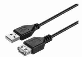 Кабель KIT USB 2.0 (AM/AF) black 1.8m S-W-005