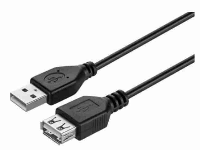 Кабель KIT USB 2.0 (AM/AF) black 1.8m S-W-005