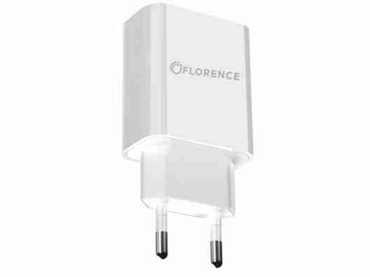 Зарядное устройство Florence (1USBx2A) White (FL-1020-WT) + кабель USB Type-C