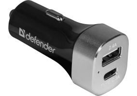 Автомобильный адаптер Defender UCG-01 1 порт USB + TypeC, 5V / 5.4A