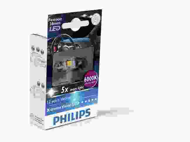 Светодиодная лампа Philips Festoon BlueVision LED T10.5x38, 6000K, 1шт/блистер 128596000KX1