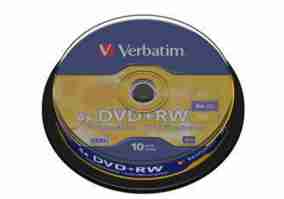 Диски DVD+RW Verbatim (43488) 4.7GB 4x Cake, 10шт Silver