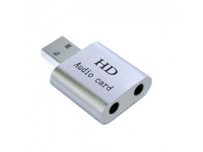 Звукова карта Dynamode USB 8 (7.1) каналів 3D алюміній, сріблястий (44889)