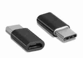 Перехідник Lapara LA-Type-C-MicroUSB-adaptor black (USB 3.1 Type-C male на Micro USB female OTG)