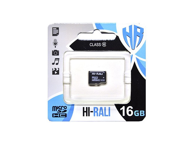 Карта памяти Hi-Rali 16 GB microSDHC class 10 (HI-16GBSD10U1-00)