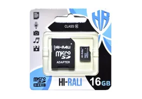 Карта пам'яті Hi-Rali 16 GB microSDHC class 10 + SD Adapter (HI-16GBSD10U1-01)