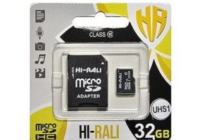 Карта пам'яті Hi-Rali 32 GB microSDHC class 10 UHS-I + SD Adapter (HI-32GBSD10U1-01)