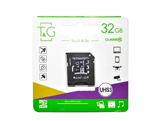 Карта памяти T&G 32 GB microSDHC CLASS 10 UHS-I (U3) + SD-adapter (TG-32GBSD10U3-01)