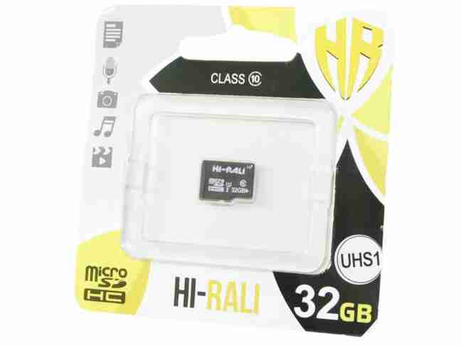 Карта памяти Hi-Rali 32 GB microSDHC class 10 UHS-I (HI-32GBSD10U1-00)