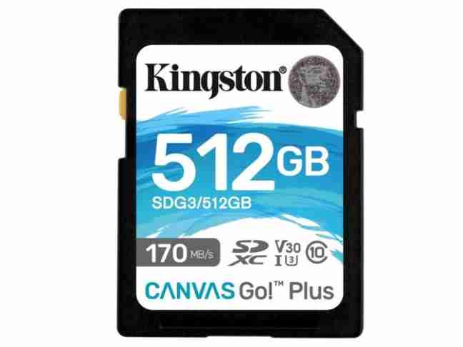 Карта памяти Kingston 512 GB SDXC Class 10 UHS-I U3 Canvas Go Plus (SDG3/512GB)