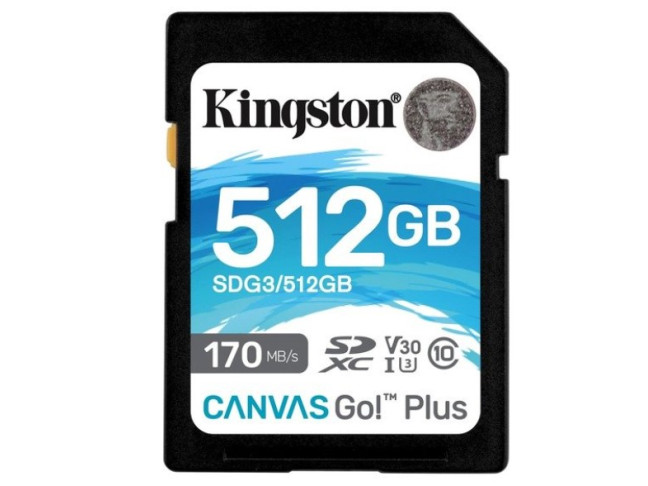 Карта памяти Kingston 512 GB SDXC Class 10 UHS-I U3 Canvas Go Plus (SDG3/512GB)