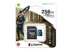 Карта памяти Kingston 256 GB microSDXC class 10 UHS-I U3 Canvas Go! Plus + SD Adapter (SDCG3/256GB)