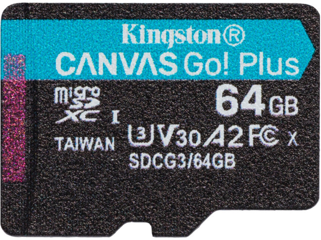 Карта памяти Kingston 64 GB microSDXC class 10 UHS-I U3 Canvas Go! Plus (SDCG3/64GBSP)